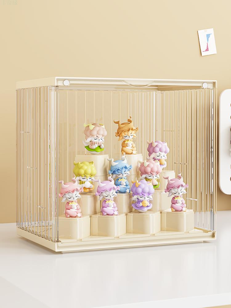 盲盒展示架手辦展示櫃樂高收納防塵高透明磁吸門亞克力收納盒