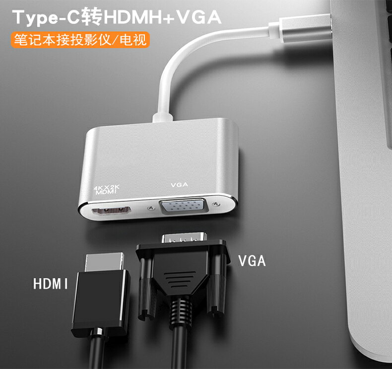 Type-c轉HDMI擴充套件塢VGA轉換器usb蘋果電腦ipadpro轉接頭mac筆記本