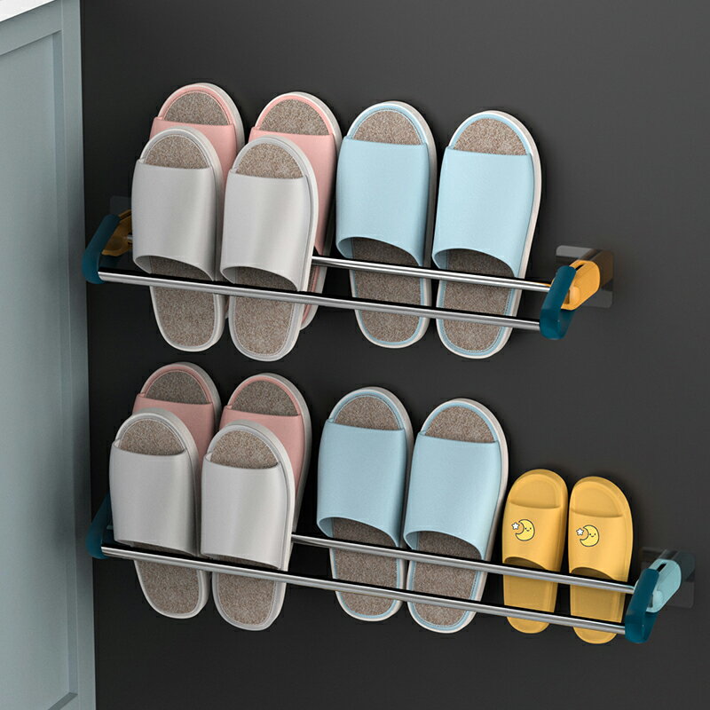 浴室拖鞋架免打孔衛生間墻壁掛式瀝水置物架廁所出租屋省空間神器