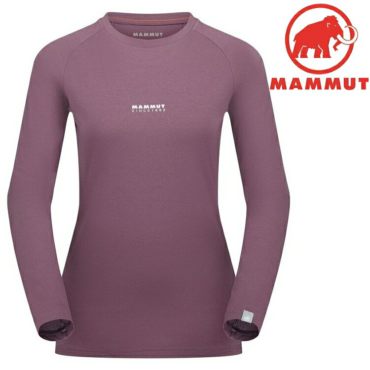 Mammut 長毛象 QD Logo Print Longsleeve T-Shirt AF 女款 圓領長袖上衣 1016-01040 50610 波動紫/白 PRT1