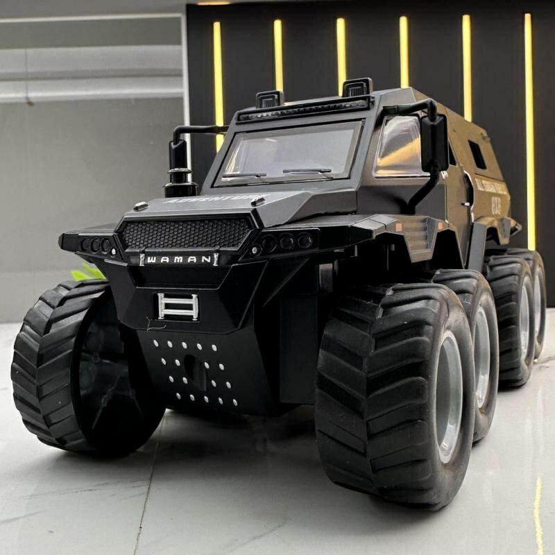 征服者模型車 1:32 薩滿8×8 越野車模型 聲光遙控車車 迴力車遙控車 合金車模型 擺件 男遙控車遙控車 收藏 禮物