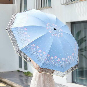 創意鐵塔加大2人用晴雨傘折疊小清新防曬黑膠防紫外線夏天遮陽傘