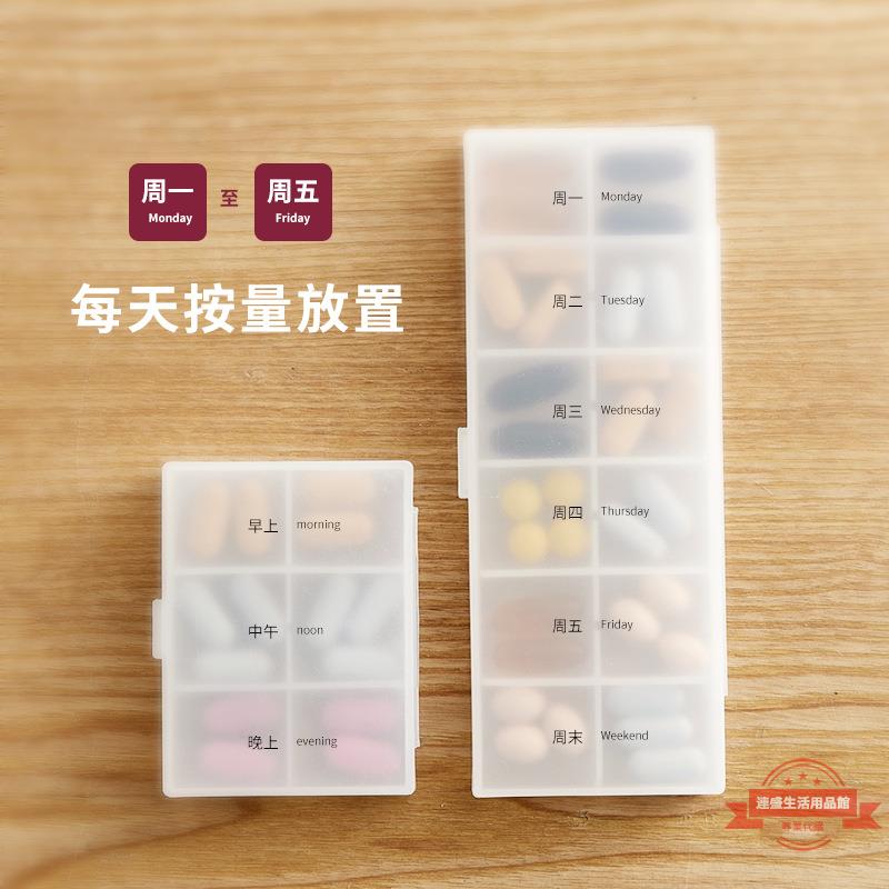便攜式一週7格藥盒 隨身迷你圓形七天小藥盒分裝塑膠旅行收納盒子