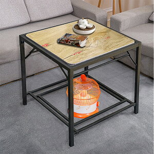 烤火桌取暖桌客廳簡易不銹鋼可折疊冬季四方正方形多功能烤火架子
