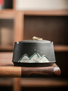 煙灰缸 家用客廳辦公室高級感小眾陶瓷帶蓋防飛灰創意中式煙缸【不二雜貨】