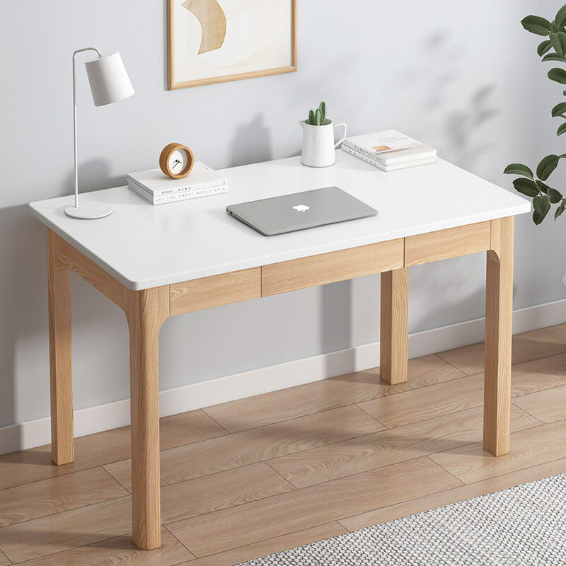APP下單享點數9% 實木書桌北歐家用電腦臺式桌小戶型轉角寫字桌簡約臥室書房辦公桌