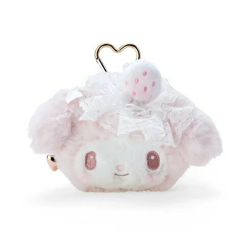 【震撼精品百貨】My Melody 美樂蒂~日本SANRIO三麗鷗 美樂蒂絨毛造型零錢包附愛心扣環*00323