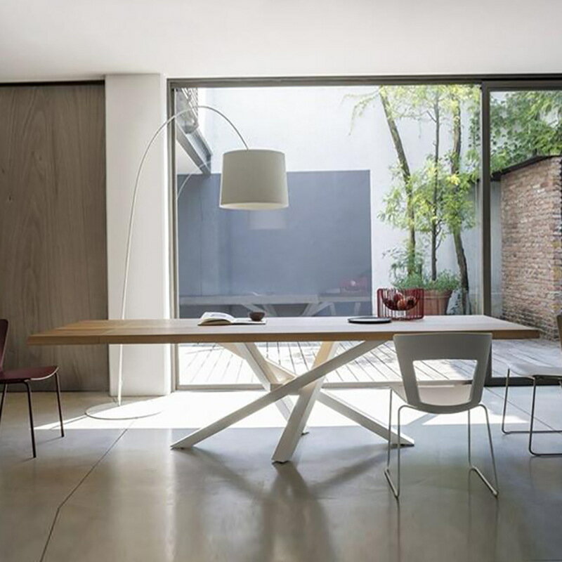 北歐實木家用創意設計師餐桌餐椅組合家用辦公電腦會議桌