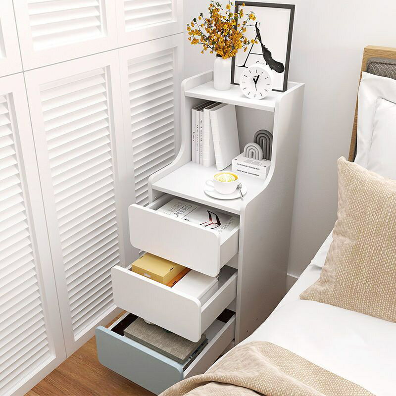 床頭柜 現代簡約迷你小型簡易實木色窄ins 臥室 床邊 儲物 收納小柜子