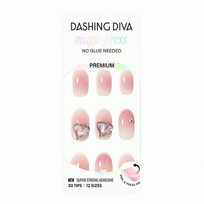 Dashing Diva/P 頂級璀燦美甲片-羞澀的心-30片
