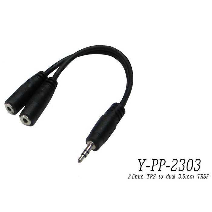 Stander Y-PP-2303 臺製立體聲 3.5mm 公頭轉 兩個 3.5mm 母頭音源訊號分接線【唐尼樂器】
