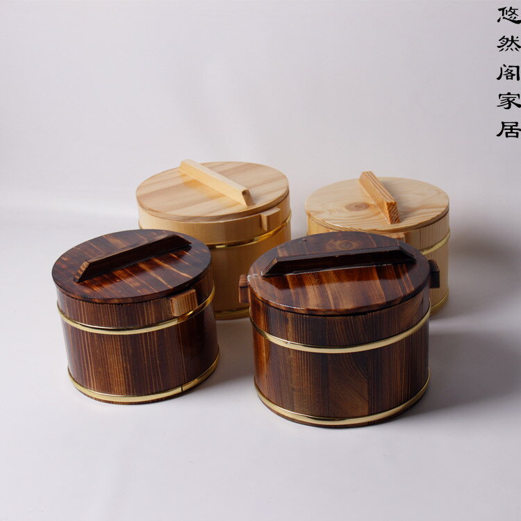 木桶飯木桶餐廳飯桌盛飯小飯桶木桶蓋澆飯保溫桶餐具商用送勺子