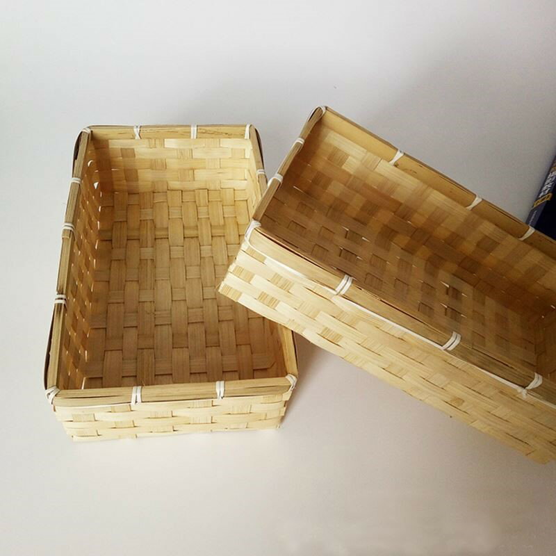 長方形竹筐編織籃子麵包筐手工託盤竹農用田園風雞蛋收納筐