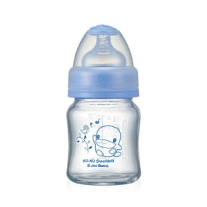 KUKU晶亮加厚寬口玻璃奶瓶-120ml