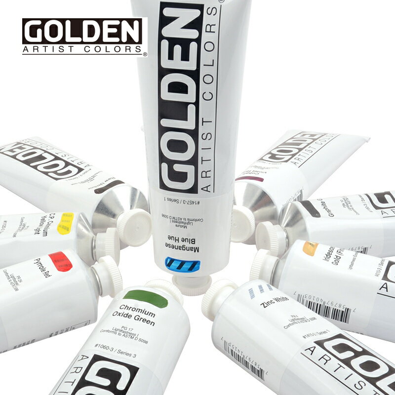 美國進口GOLDEN高登顏料 HB厚重型丙烯顏料59ml 148ml 二