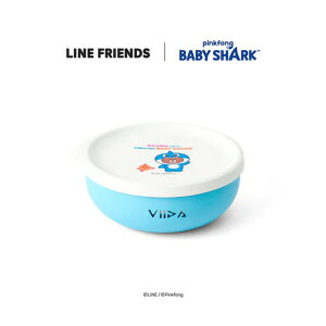 【愛吾兒】VIIDA 熊大和碰碰狐鯊魚寶寶抗菌不鏽鋼餐碗-寶貝藍