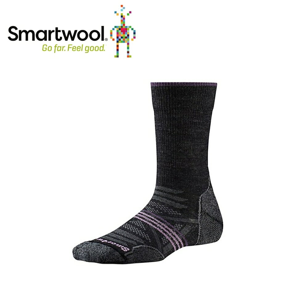 【美國 SmartWool 女Phd戶外輕量避震中長襪 《炭黑》】SW001311/保暖/戶外/運動襪