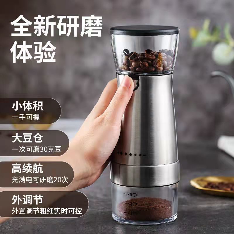 附發票 Bincoo電動磨豆機咖啡豆研磨機全自動手磨手動研磨器家用小咖啡機