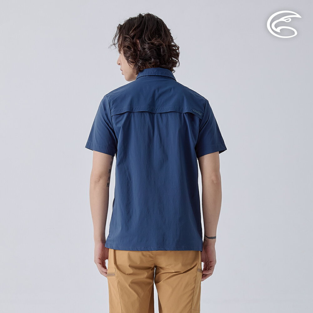 ADISI 男UPF50+透氣快乾短袖襯衫 AL2411019 (M-3XL)｜抗UV 彈性 吸濕 速乾 輕薄 休閒上衣 3