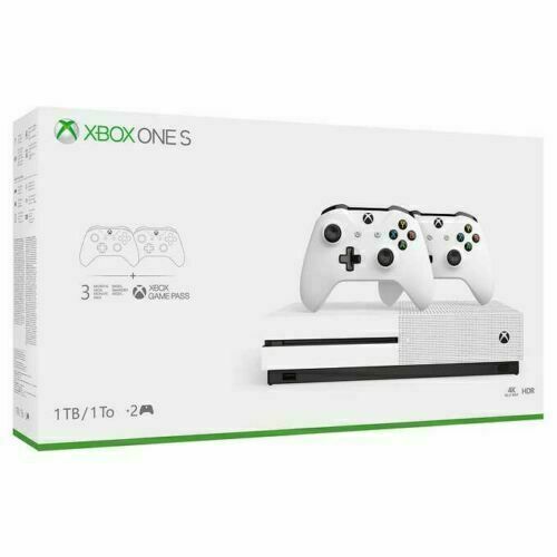 Microsoft Xbox One S 1TB Bundle with 2 Controllers and 3 Month Game Pass