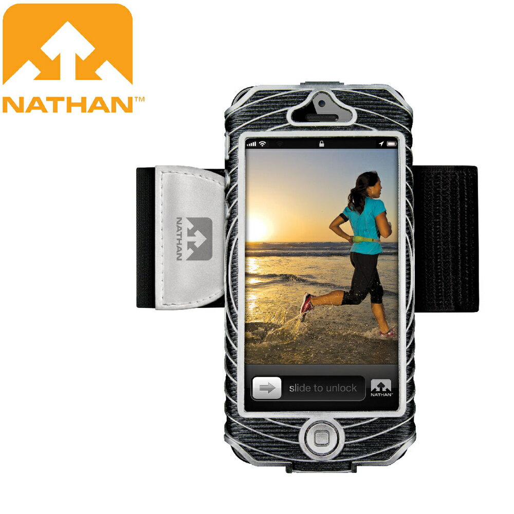 【NATHAN 美國 IPHONE輕量防水LED手臂環】NA4921NBS/iPhone/矽膠/手臂套/手機袋/手持式手機帶
