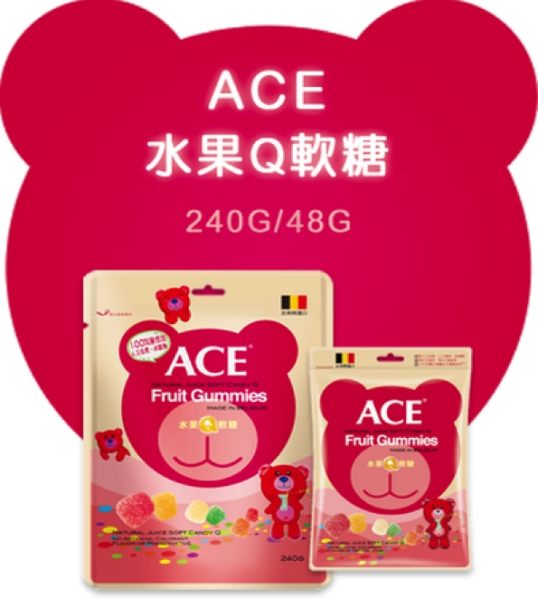 ACE - 水果Q水果軟糖 48g ( 比利時進口 )