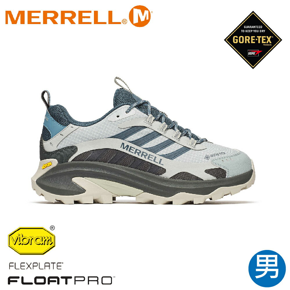 【MERRELL 美國 男 MOAB SPEED 2 GTX 登山鞋《水洗藍》】 ML038323/越野鞋/戶外鞋/健行鞋