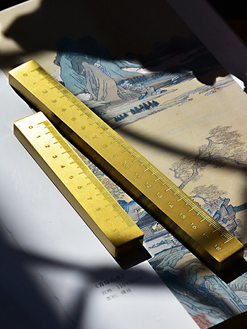 大號純黃銅鎮紙定製刻字文房四寶壓書法鎮尺壓紙書鎮文鎮創意定做
