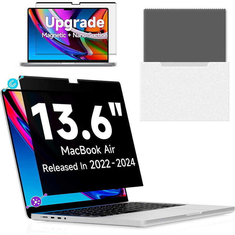 Macbook磁吸防窺膜Air13.6/Neo可拆卸隱私膜款防眩光貼膜適用