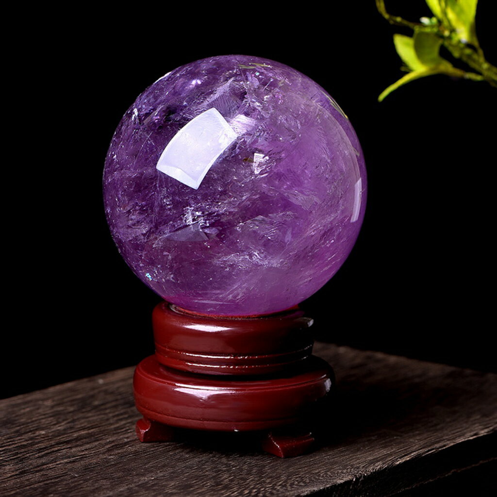 ISONA 7A級冰裂紋烏拉圭天然紫水晶球 擺設展示 送底座 2