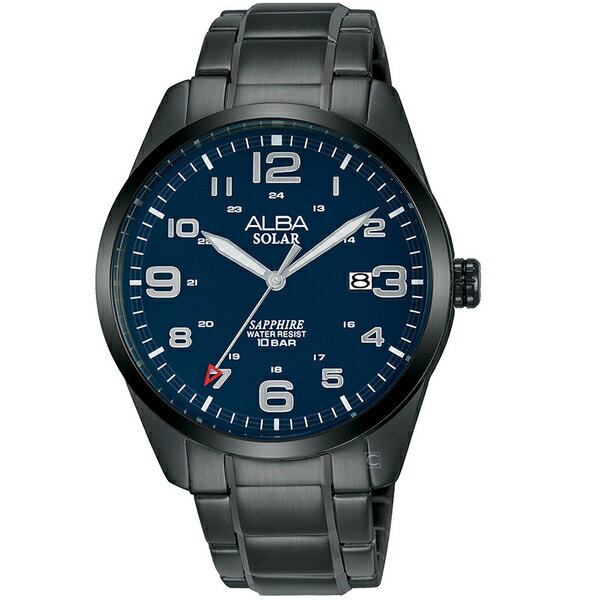 ALBA 雅柏錶 經典太陽能 時尚手錶 AS32-X018SD(AX3001X1)-39mm-藍面鋼帶【刷卡回饋 分期0利率】【APP下單22%點數回饋】