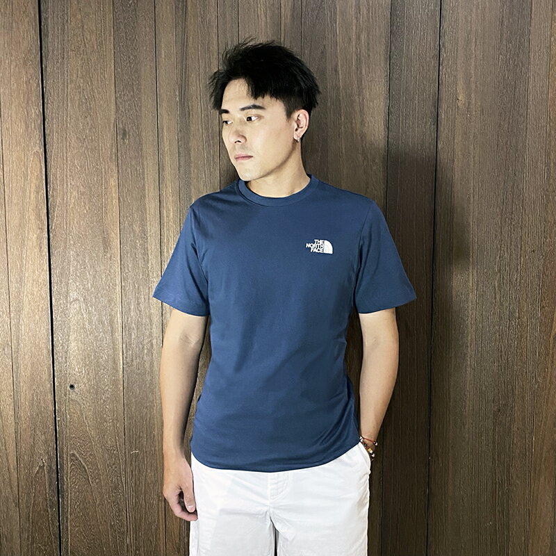 美國百分百【全新真品】The North Face 短袖 棉質 T恤 TNF 上衣 logo 短T 海軍藍/灰色 DE12