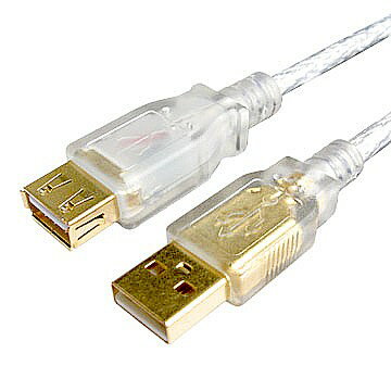 USB2.0 A公-A母1.8M透明雙隔離強化印表機傳輸線