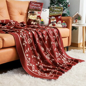 沙發毯教室毯針織毯圣誕沙發毯毛毯辦公室毯午睡毯子蓋毯可配禮盒「新年特惠」