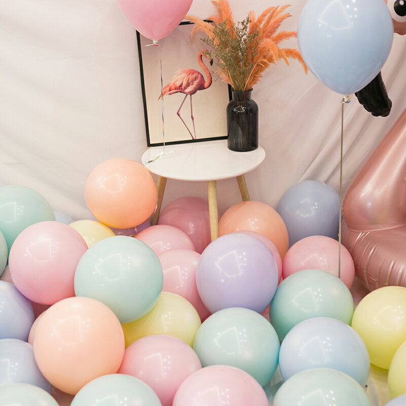 雙層加厚馬卡龍乳膠氣球兒童生日派對裝飾婚房婚禮婚慶場景布置品