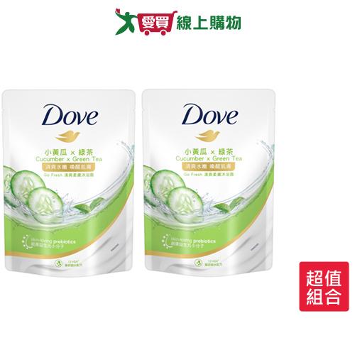 多芬清爽水嫩沐浴露補充包580g x 2入【愛買】