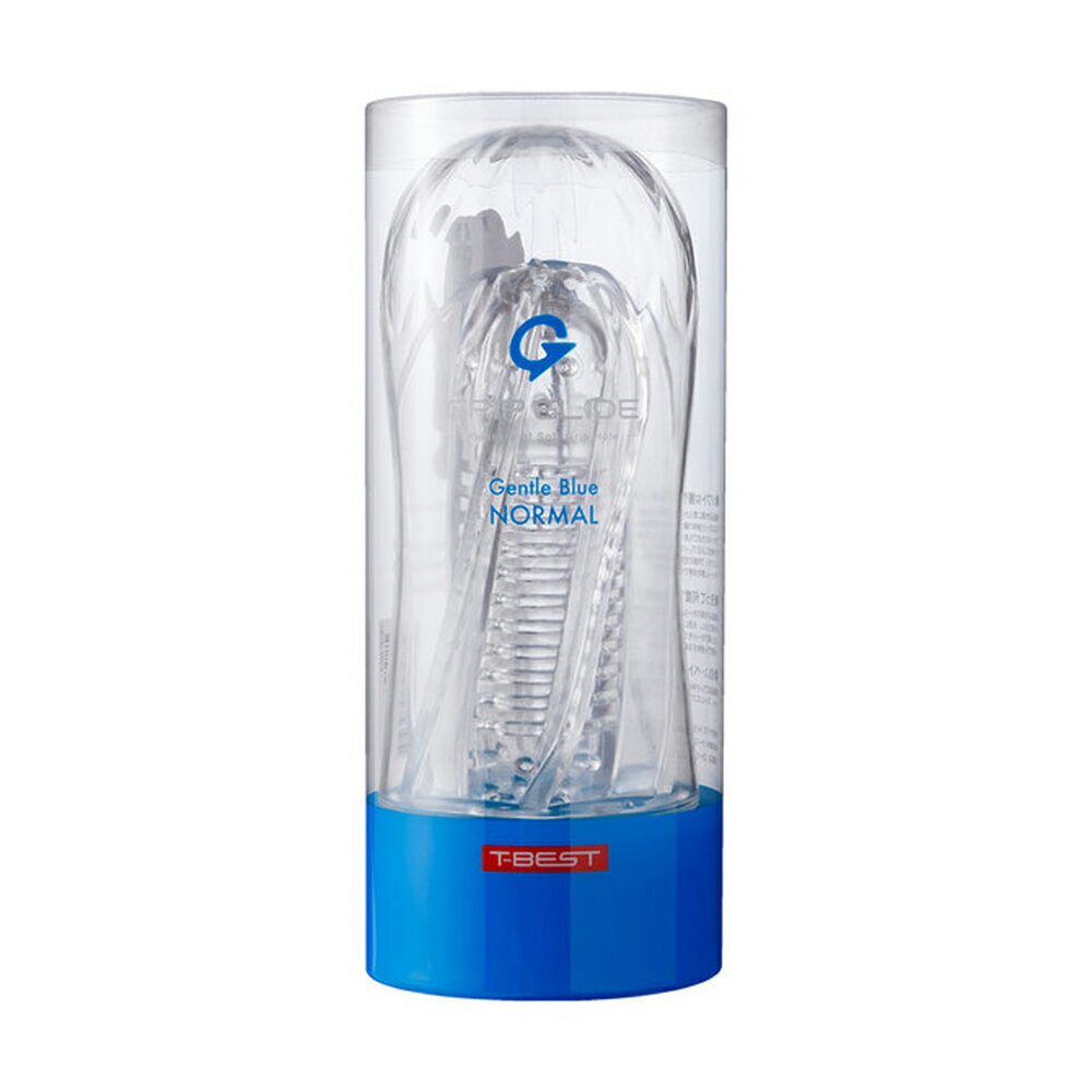 [漫朵拉情趣用品]日本T-BEST GRIP GLIDE Gentle可捏的透明高潮飛機杯(柔和藍 普通版) DM-9251304