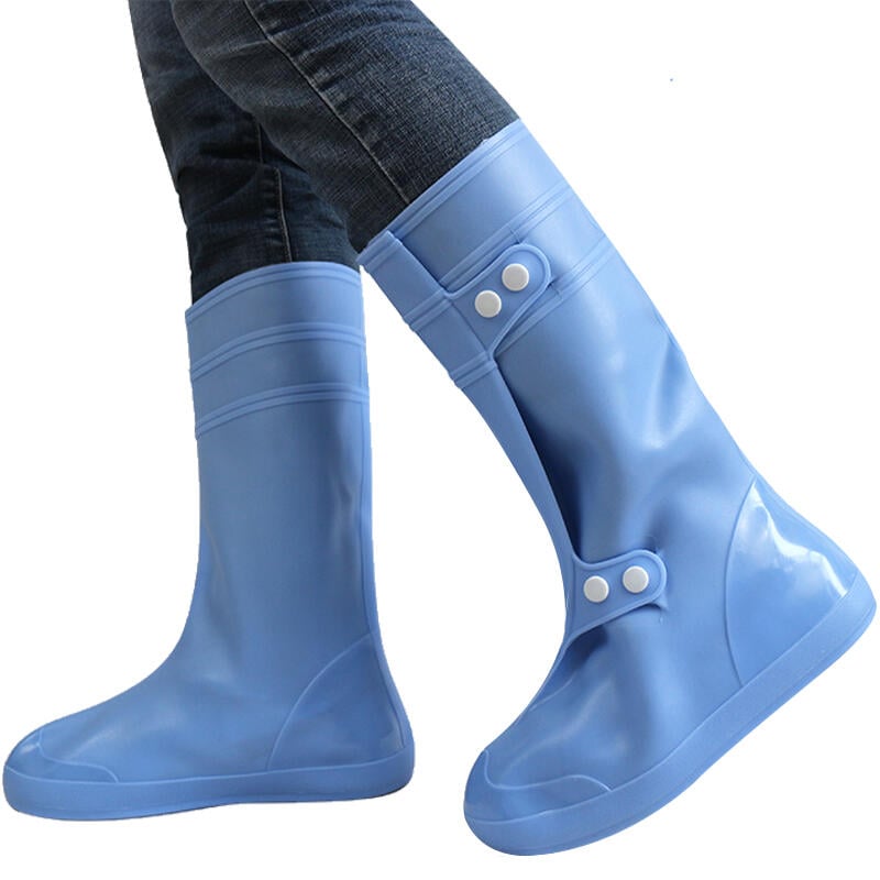 雨鞋套 高筒防水鞋套 一體成型加厚耐磨成人防雨鞋套 戶外男女雨鞋 3