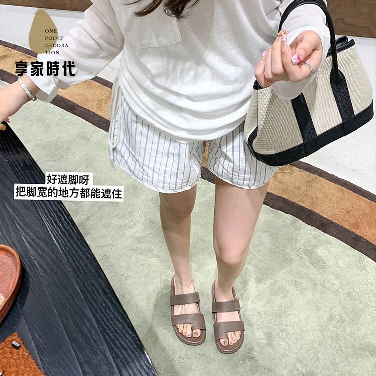 免運 同款row二舅拖鞋女款夏套趾休閑 沙灘 厚底外穿涼拖鞋xj7301