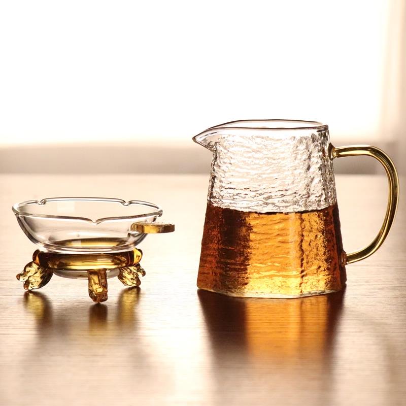 玻璃茶壺過濾泡茶壺家用耐高溫耐熱錘紋茶水分離泡茶器花茶具套裝