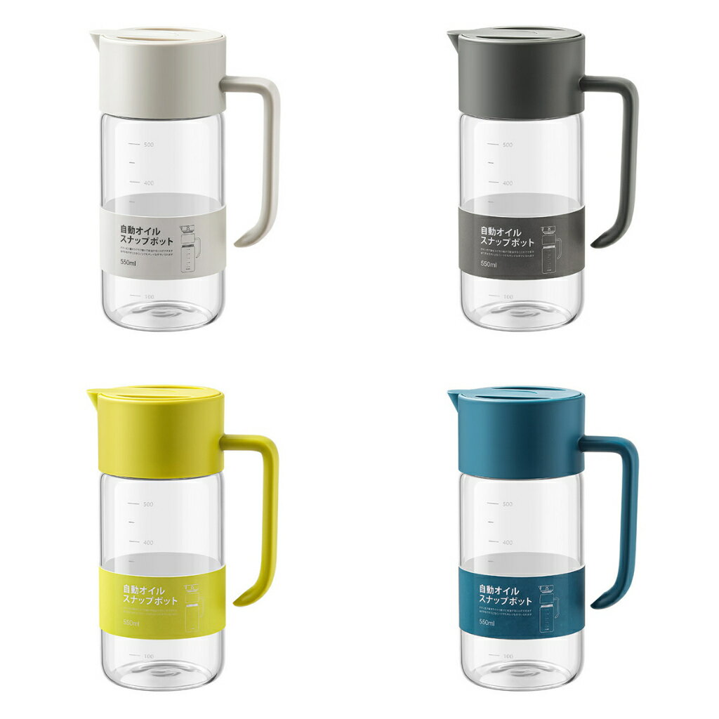 ISONA 日本LISSA 550ML 食用油調理壺 油壺 醬油壺 自動開闔/玻璃材質不沾油醬油醋 7