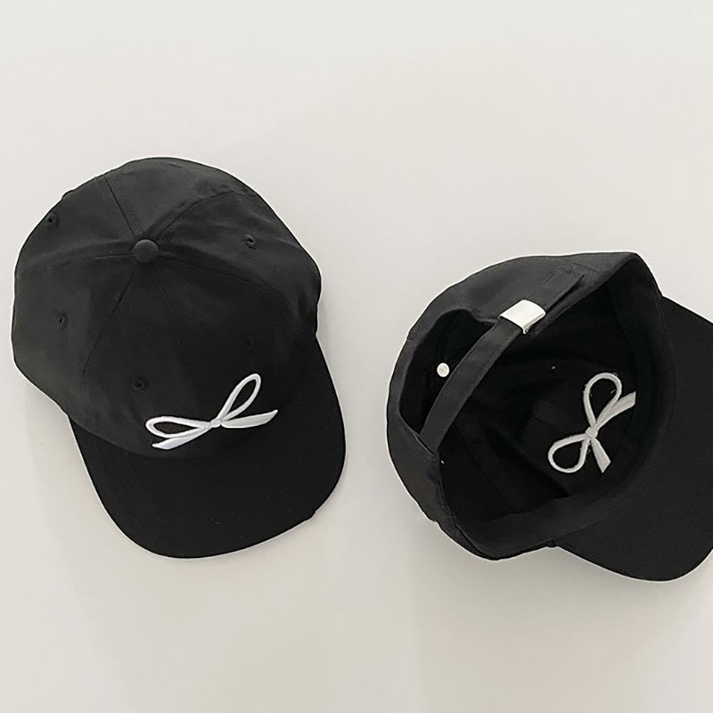 ANNAS 韓國黑色蝴蝶鴨舌帽 蝴蝶結帽子 蝴蝶結棒球帽 刺繡蝴蝶結帽 9