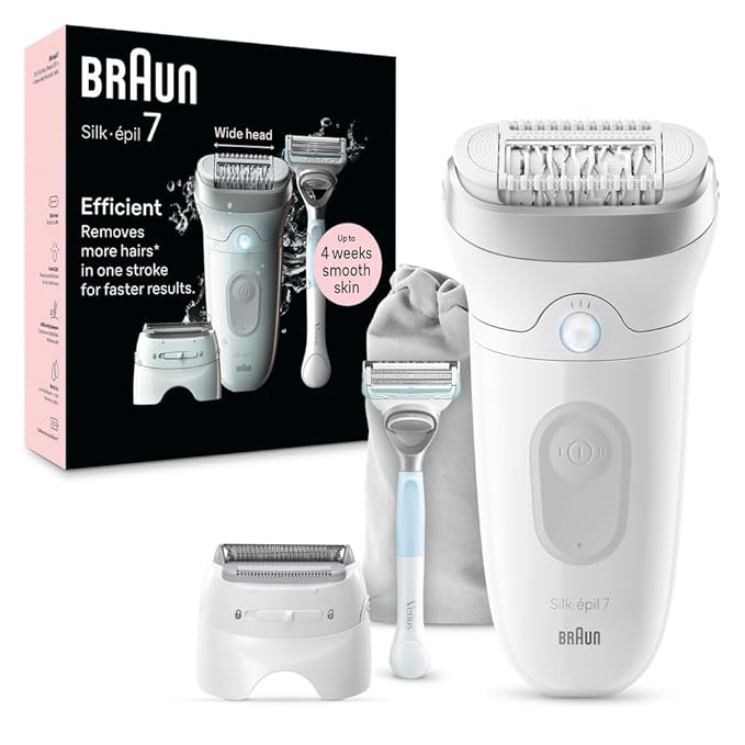 Braun【日本代購】百靈Silk-épil 7 脫毛器,乾濕兩用持久光滑肌膚SE7