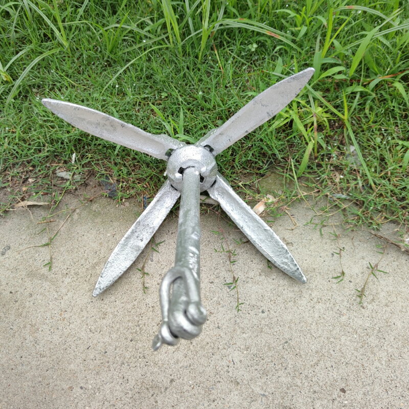 【可打統編 超低價】橡皮艇皮劃艇船錨摩托艇快艇塑料船沖鋒舟固定錨釣魚船專用折疊錨 0