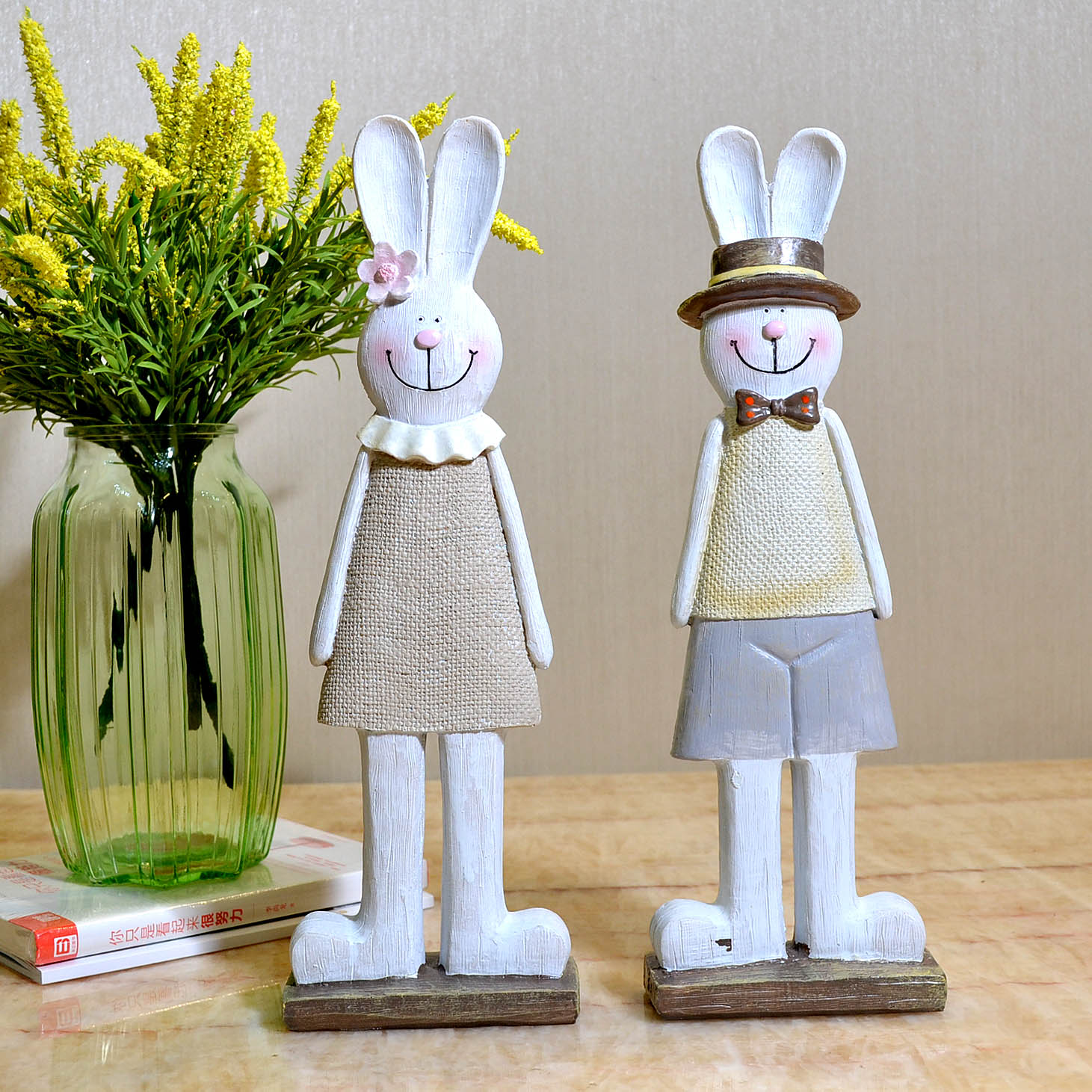 創意禮物桌面北歐擺設客廳辦公桌兔子裝飾品新年禮物家居飾品擺件