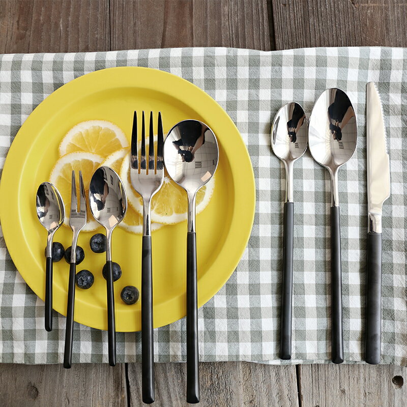 高檔現代西餐具刀叉套裝 叉子勺子餐具 不銹鋼牛排刀叉套裝餐具