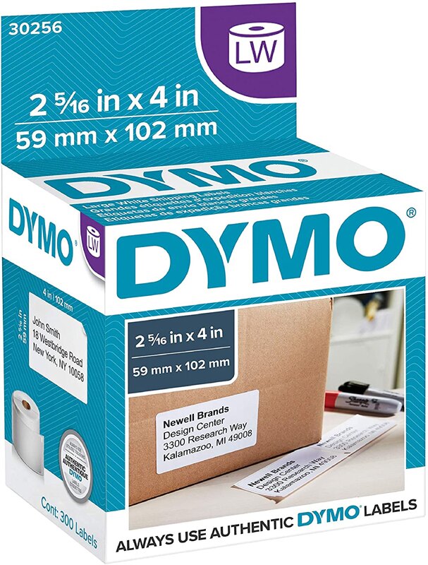 [9美國直購] DYMO 30256 標籤紙 59x102mm 適 LW 標籤機 LabelWriter Label Printers (2-5/16x4吋) B00004Z64O