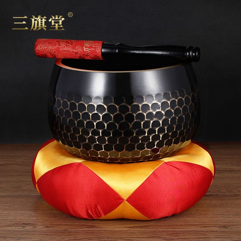限時下殺 免運 可開立發票 臺灣公司 臺灣銅磬銅缽佛音碗修行缽瑜伽冥想頌缽法器黑色家用黃銅慶木魚