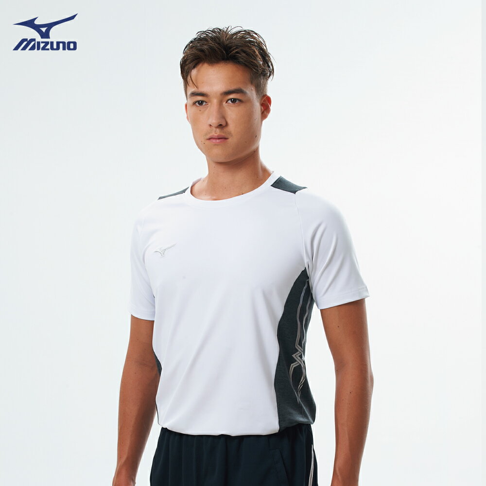 V2TA8G1901（白x黑）男女通款Slim FIT合身版型 排球上衣(【美津濃MIZUNO】