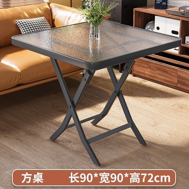 折疊桌子家用小戶型長方形餐桌多功能便攜簡易戶外出租屋擺攤圓桌